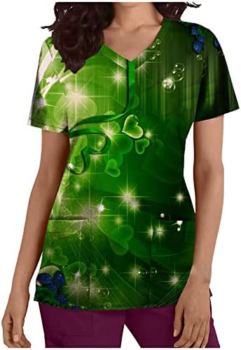 Giysi Moda Kısa Kollu V Yaka Grafik Çalışma Ofisi Fırçalayın Bayan Sonbahar Yaz T Shirt Cepler ile 46 46