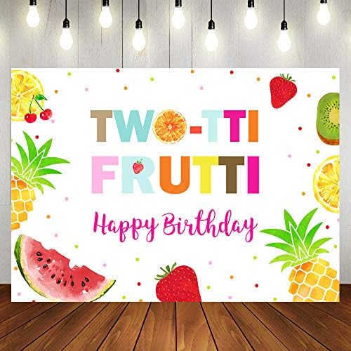 Twotti Frutti Doğum Günü Backdrop kızın Mutlu Doğum Günü Yaz Suluboya Meyve Arka Plan Tutti Meyveli Prenses İlk Doğum Günü Partisi