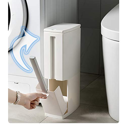WPYYI Mutfak çöp tenekesi ile Tuvalet Fırçası Seti Banyo Plastik çöp kutusu Dar Mutfak çöp kovası Ev Temizlik Araçları ( Renk: E )