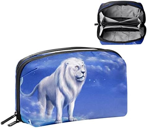 Kadın ve Kız aslan yıldız gökyüzü makyaj Çantası Geniş kozmetik çantası Kılıfı Çanta çanta Fermuarlı
