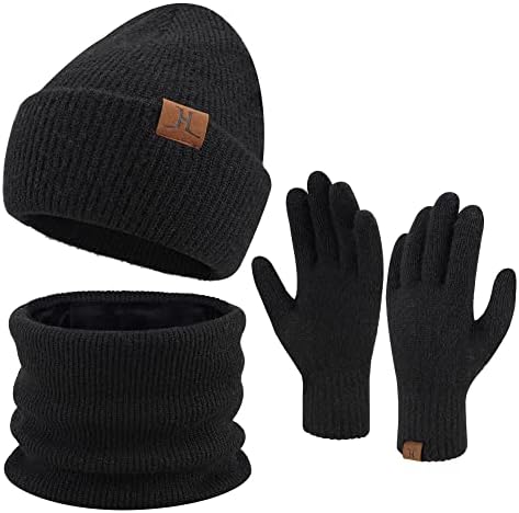 Bayan Kış Bere Şapka Eşarp Dokunmatik Eldiven Seti Sıcak Örgü Kafatası Kapaklar Boyun İsıtıcı Kadınlar Erkekler için