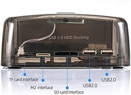 GHGHF USB 3.0 Hepsi 1 HDD Yerleştirme İstasyonu Okuyucu Yuvası IDE / SATA Çift Çok Fonksiyonlu Sabit Disk Muhafaza Yerleştirme İstasyonu