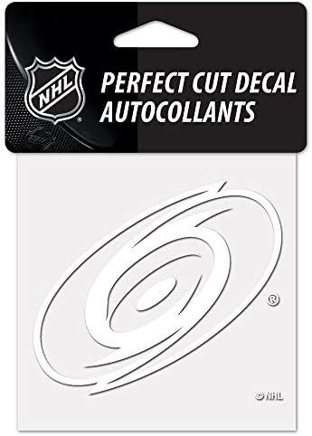 WinCraft NHL Carolina Hurricanes Decal4x4 Mükemmel Kesim Beyaz Çıkartma, Takım Renkleri, Bir Boyut