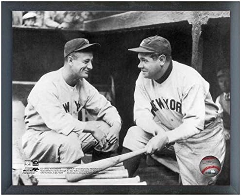 MLB Babe Ruth & Lou Gehrig New York Yankees Aksiyon Fotoğrafı (Boyut: 12 x 15) Çerçeveli
