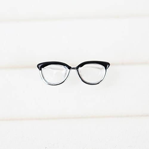 Sevimli Gözlük Yüzük Genç Kızlar için Açık Ayarlanabilir Komik Parmak Yüzük Kadınlar için Siyah Moda Mini Gözlük Yüzük Oyuncak