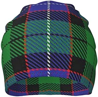 MIZIBAO Unisex Bere Şapka İskoç Beyaz, Kırmızı ve Yeşil Ekose Tartan Sıcak Hımbıl örgü şapka Şapkalar Hediye Yetişkin için