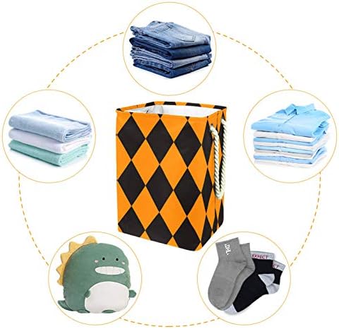 19.3 Bağlantısız çamaşır sepeti Kirli Giysiler Sepet Katlanabilir Ev Kreş Üniversite Daire Ofis Cadılar Bayramı Kabak Ekose Sarı Siyah
