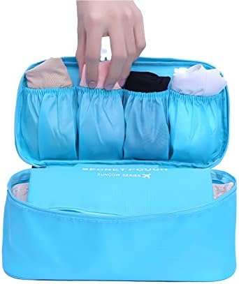 Seyahat İç Çamaşırı Organizatör Çantası Çok Amaçlı saklama çantası Tuvalet İç Çamaşırı Kozmetik Seyahat çantası (mavi)