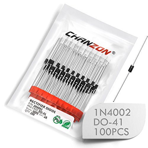 (100 Parça paketi) Chanzon 1N4002 Doğrultucu Diyot 1A 100 V DO-41 (DO-204AL) eksenel 4002 IN4002 1 Amp 100 Volt Elektronik Silikon