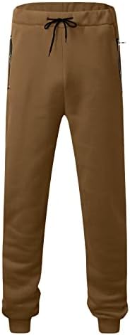 MIASHUI Ev Erkek Rahat Sıcak Pantolon Düz Pantolon Fermuarlı Cebi İpli Pantolon Pantolon boz kahverengi Pantolon