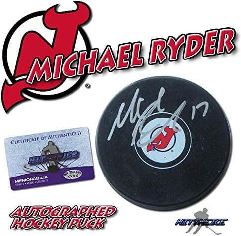 MİCHAEL RYDER, COA YENİ 2 ile NEW JERSEY DEVİLS Diskini İmzaladı - İmzalı NHL Diskleri