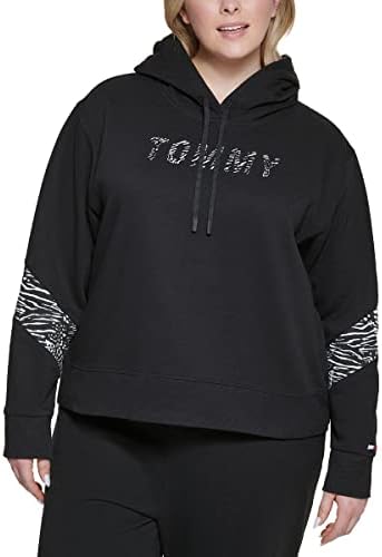 Tommy Hilfiger Spor Bayan Artı Logo hayvan baskılı kapüşonlu svetşört