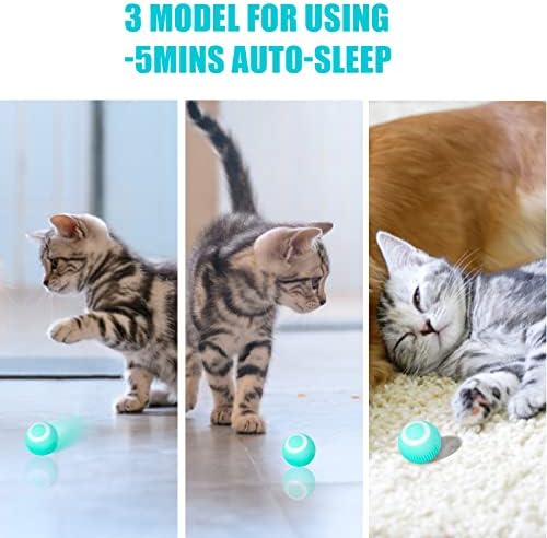 Toirneach İnteraktif Kedi Oyuncak Top, Akıllı 360° Dönen Otomatik Hareketli Kedi Topu Oyuncaklar USB Şarj ile led ışık için Kedi /