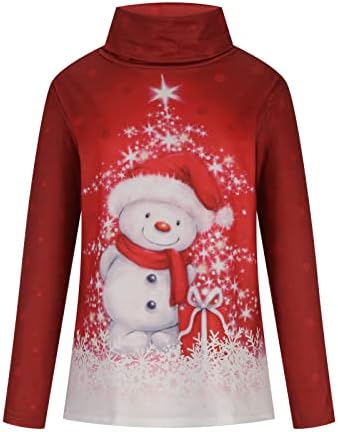 Çirkin noel kazağı Ceket Kadınlar için, Bayanlar Uzun Kollu Noel Noel Baba Baskı Kazak Tops Sonbahar Kış İnce Gömlek