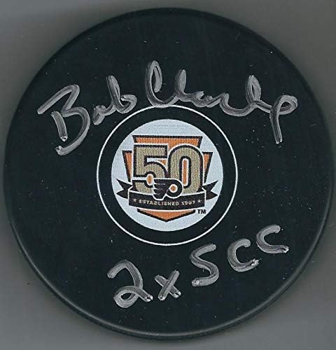 İmzalı BOBBY CLARKE Philadelphia Flyers 50. Yıl Dönümü Hokey Diski-İmzalı NHL Diskleri