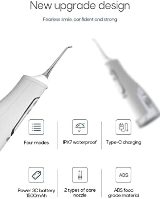 Diş Temizleyici, USB Şarj Edilebilir 310Ml diş duşu Taşınabilir Büyük Kapasiteli 4 Modları Ağız Yıkama Su Geçirmez Ev ve Seyahat için