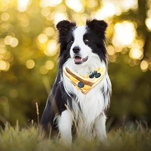 2 Paket Köpek Bandana Lezzetli Yabanmersini Muz Tost Tatlı Baskı Pet Eşarp Ayarlanabilir Üçgen Önlükler Fular Köpek Aksesuarları Küçük
