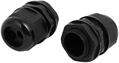 X-DREE M25x1. 5mm 6.4 mm-8.7 mm Ayarlanabilir 2 Delik kablo rakoru Ortak Siyah 5 adet(M25x1. 5mm 6.4 mm-8.7 mm 2 adet ayarlanabilir
