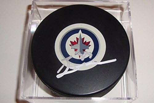 Ben Maxwell İmzalı Disk w / COA Winnipeg Jets İmzalı Hatıra Eşyası 2011-İmzalı NHL Diskleri