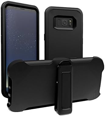 Samsung Galaxy S8 Plus Kılıf, ToughBox ®[Zırh Serisi] [Darbeye Dayanıklı] [Siyah] Galaxy S8 Plus Kılıf için [Kılıf ve Kemer Klipsli]