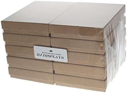 RJ Görüntüler 25 Paket Kraft Pamuk Dolgulu Mücevher kolye kutusu, Bilezik, Halhal-Boyut 5.25 X 3.75 X 1
