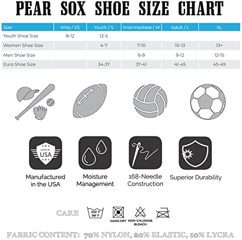 PEAR SOX Çizgili OTC Beyzbol, Softbol, Futbol Çorapları (C) Turuncu, Beyaz, Siyah