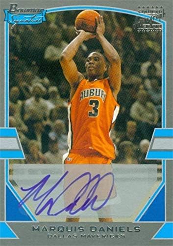 Marquis Daniels imzalı Basketbol Kartı (Auburn Tigers) 2003 Bowman Sertifikalı Gümüş 115 LE 157/249 - İmzalı Kolej Basketbolları