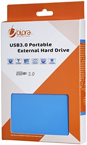 BİPRA U3 2.5 inç USB 3.0 FAT32 Taşınabilir Harici Sabit Disk-Mavi (120GB)