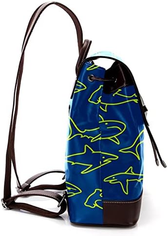 Erkekler ve Kadınlar için VBFOFBV Hafif Rahat Dizüstü Sırt Çantası, Mavi Yeşil Karikatür Köpekbalığı