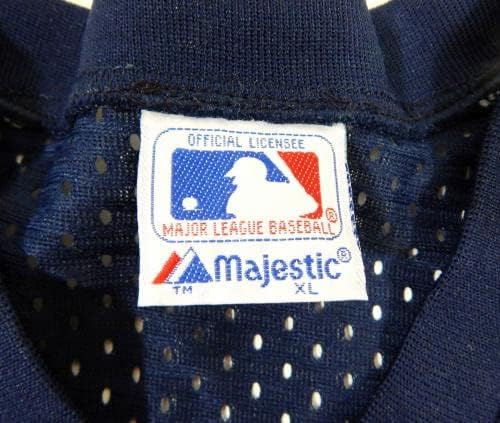 1983-90 California Angels Boş Oyun Yayınlandı Mavi Forma Vuruş Uygulaması XL 884 - Oyun Kullanılmış MLB Formaları