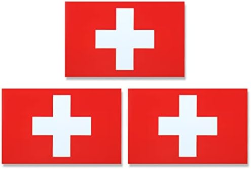 JBCD İsviçre İsviçre Bayrağı Mıknatıs Çıkartması-Araba SUV Kamyon için (3 Paket, 3x5 İnç)
