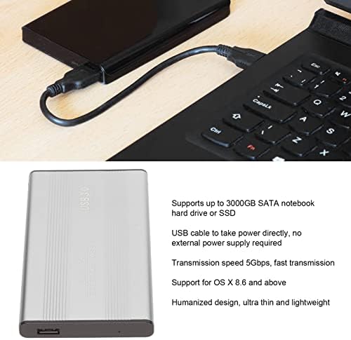 2,5 Konektörlü Shanrya USB 3.0 Harici Mobil Sabit Disk Muhafazası (Gümüş)