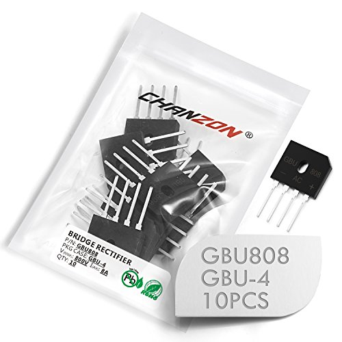 (10'lu paket) Chanzon GBU808 Köprü Doğrultucu Diyot 8A 800V GBU-4 (SIP-4) tek Fazlı, tam Dalga 8 Amp 800 Volt Elektronik Silikon Diyotlar