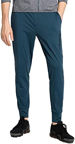 maamgic Erkek Joggers egzersiz pantolonları Slim Fit Hafif eşofman altları koşucu pantolonu Fermuarlı Cepler ile
