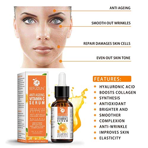 D-XinXin C Vitamini Anti-aging Yüz Serumu, 30 ml Yüz Cilt Bakımı Serumu, Nemlendirici Özü, Gözenekleri Küçültmek / kırışıklık karşıtı