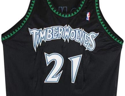 Timberwolves Kevin Garnett İmzalı 1998 Oyun Kullanılmış Başlangıç Siyah Forması Steiner İmzalı NBA Formaları