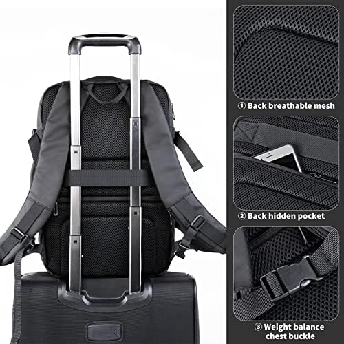 KINGSLONG Büyük 40L seyahat sırt çantası Carry-on Bagaj, Genişletilebilir 17 İnç laptop çantası USB Portu ile Akıllı Organize Suya