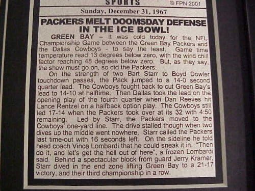 11x14 Çerçeveli ve Keçeleşmiş 1967 Ice Bowl Packers Şampiyonası Oyunu 8x10 Fotoğraf