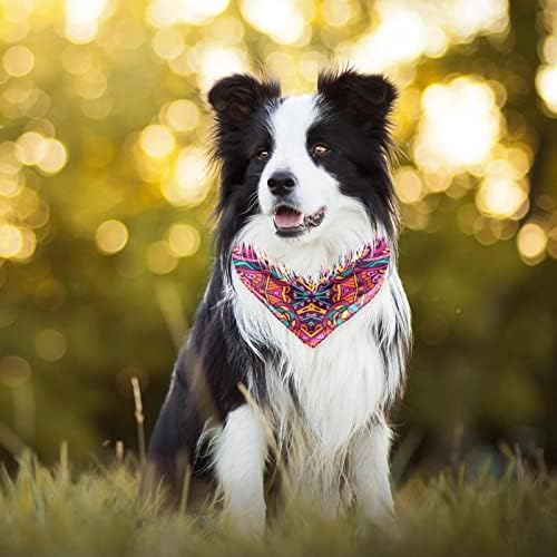 Ayarlanabilir Köpek Bandanalar 2 Parça, Vintage Etnik Boho Çiçek Yumuşak Fular için Pet Günlük Giyim, Saçmalamak Önlükler Fular Atkılar,